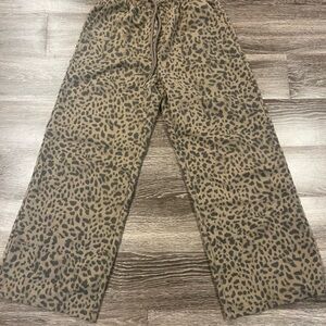 SHEIN Tan and Black Animal Print Pants